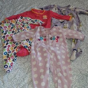 Baby girl footed onesies lot of four